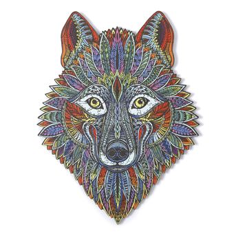 Puzzle 3D DAM | Madeira Policromada | Tamanho A5 | Lobo - 1