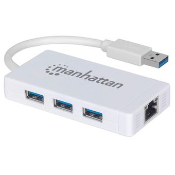 hub de interface Manhattan 507578 USB 3.0 (3.1 Gen 1) Type-A 5000Mbit/s Branco