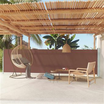 Toldo lateral retrátil para pátio vidaXL | 140x600 cm | castanho - 1
