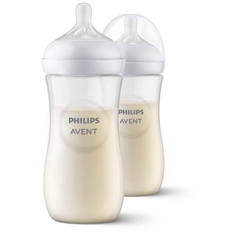 Biberão Philips AVENT Natural Response SCY906/02 2 Biberões 330ml, tetina T4 | Transparente - 1