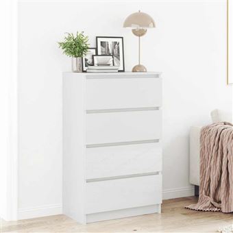 Cómoda VidaXL 60x35x98,5 cm | Contraplacado Branco Brilhante - 1