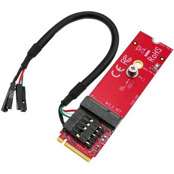 Módulo Conversor de Socket BeMatik M.2 Pcie e-Key para M-Key com USB - 1