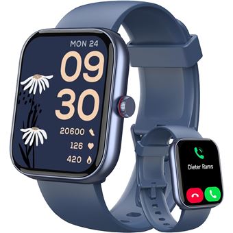 Smartwatch Chronus | IP68 À Prova D'Água | 100 Modos Desportivos | Monitor de Frequência Cardíaca | Rastreador de Sono | Azul - 1