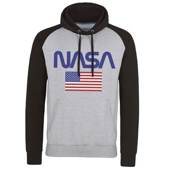 Pullover com Capuz de Basebol NASA - Old Glory | Cinzento e Preto | XL - 1