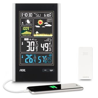 Estações meteorológicas digitais ADE WS 1600 Branco Bateria