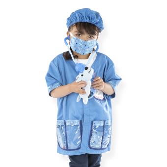 Melissa & Doug Veterinarian Role Play Costume Set Medicina & saúde Conjunto Azul e Branco