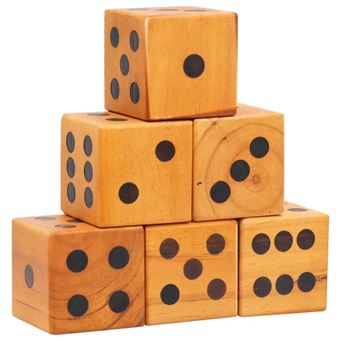 Jogo de dados gigantes para quintal vidaXL 6 peças pinho maciço - 1