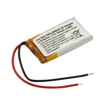 Bateria Avizar para Óculos 3D Samsung SSG-2200AR | 3,7V 70mAh 0,3Wh Li-Polymer | Branco - 1