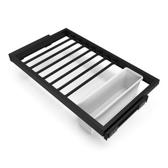 Kit de porta-calças Emuca Hack para roupeiros | Preto texturado | Plástico e Alumínio - 1