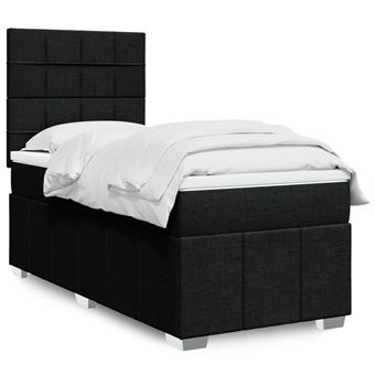 Cama com molas/colchão vidaXL | 80x200 cm | tecido preto - 1