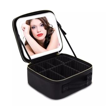 Mala de Maquilhagem com LED - Preto - 1