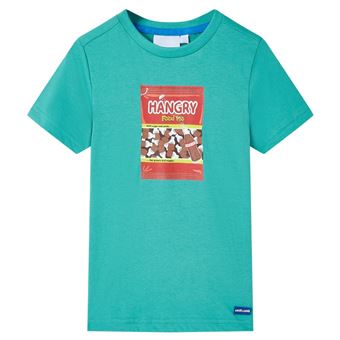 T-shirt para criança vidaXL | com mangas curtas menta-escuro 116 | 5 a 6 anos - 1