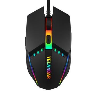 Rato Gaming com Fio e Luz LED Yelandar M60 | Preto - 1