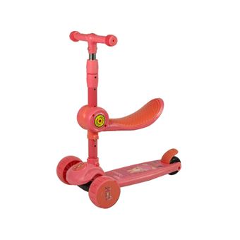 Trotinete de 3 Rodas LEAN com Assento e Som - Rosa Coral - 1
