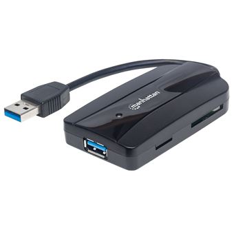 Hub de interface manhattan 163590 usb 3.2 gen 1 (3.1 gen 1) type-a 5000 mbit/s preto