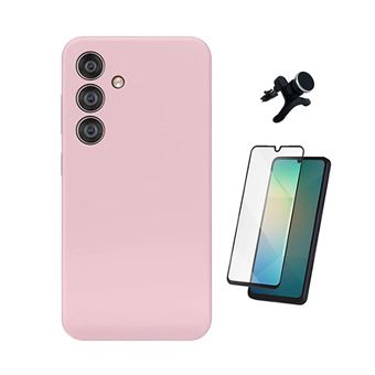 Kit Vidro Temperado + Capa Silicone Líquido + Suporte Magnético Reforçado Phonecare para Samsung Galaxy A17 | Rosa - 1