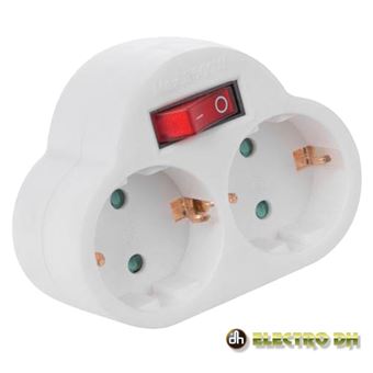 Tomada Elétrica Electro Dh Com 2 Saídas Interruptor Branco Edh - 1