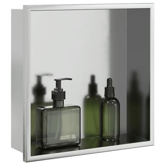 Nicho parede para duche vidaXL | 32x32x9 cm | aço inoxidável prata escovada - 1