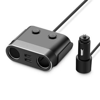 Carregador de Carro USB UGREEN CD131 para iPhone / Huawei com Expansor - Preto - 1