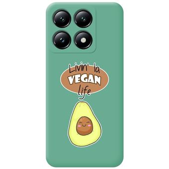 Capa de Silicone TUMUNDOSMARTPHONE líquido verde para Xiaomi 14T Pro 5G desenhos de design Vegan Life - 1