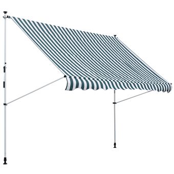 Toldo Manual Retrátil para Exterior Outsunny | 300x150x170-280cm - Verde - 1