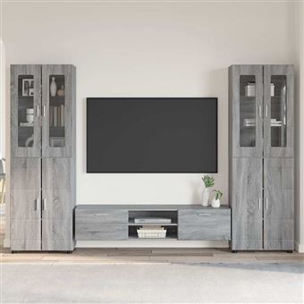 Conjunto de Móvel de TV vidaXL FLORIN | Cinza Sonoma Madeira processada - 1