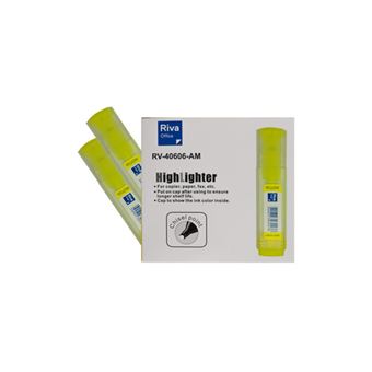 Marcador Fluorescente Riva Office Supplies | Ponta Biselada | 10 Unidades-  Amarelo - 1
