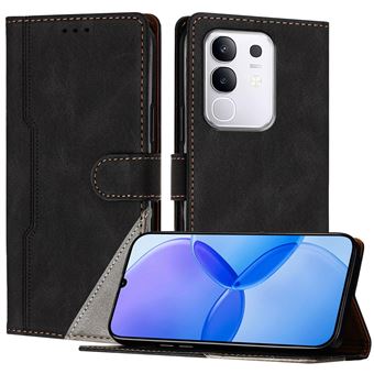 Capa FOXDOCK para VIVO Y29 4G | Fecho Magnético | Pele TPU Macia | 3 Compartimentos para Cartões | Função de Suporte | Preto - 1