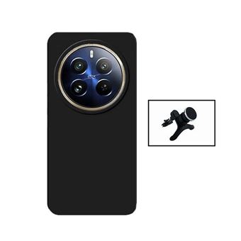 Kit Suporte Magnético Com Pernas + Capa Proteção Traseira Silicone GIFT4ME para Realme 12 Pro 5G - Preto - 1
