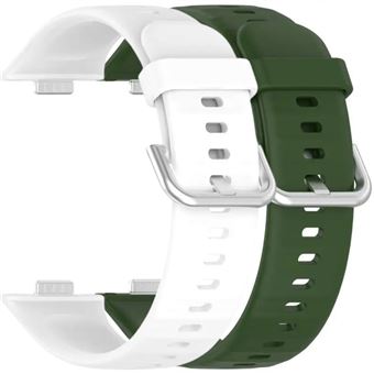Pack 2x Bracelete em Silicone com Fecho de Metal Antiimpacto para Huawei Watch Fit 3 | Branco e Verde - 1