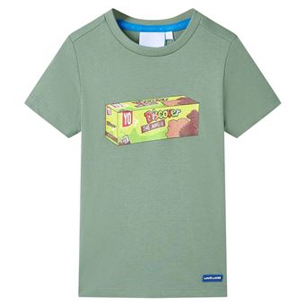 T-shirt para criança vidaXL |  caqui 128 | 7 a 8 anos - 1