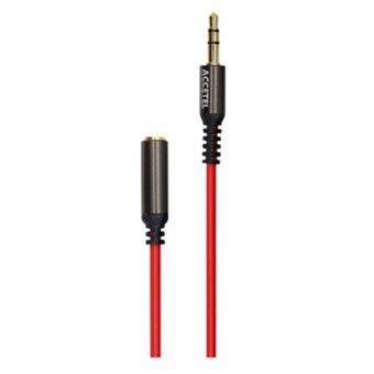 Cabo de Audio Auxiliar Jack 3.5mm M para Jack 3.5mm F Accetel AU104 - Vermelho/Preto - 1