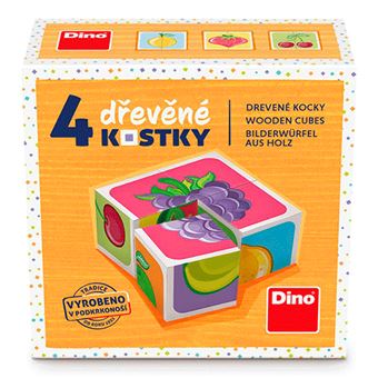 Puzzle DINO 381096 Cubos Madeira Fruit | 4 Peças - 1