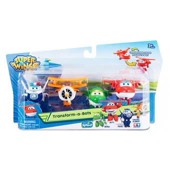 Figuras de acção Transform-a-Bot Super Wings Transform-a-Bots 4pk Multi cor