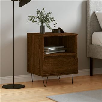 Mesa cabeceira 40x35x50 cm derivados madeira carvalho castanho - 1