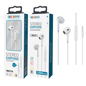 Auriculares com Fio MODORWY MD2118 - Branco - 1