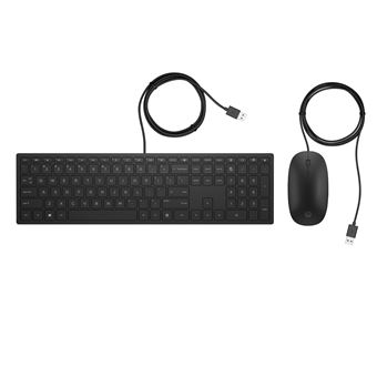 Teclado com Fios + Rato HP Teclado e Rato Pavilion 400 com Fios | Preto - 1