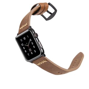 Bracelete de Couro HSMY Retro para Apple Watch Series 6/ SE/ 5/ 4 | 40 mm - Preto - 1