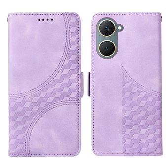 Capa FLOODKING para Vivo Y03 4G | Design Acolchoado | Couro PU Premium | Roxo - 1