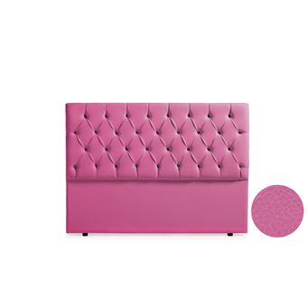 Cabeceira Estofada Moonia Capri Pele Sintética | 145 X 120 X 12 cm | Rosa - 1