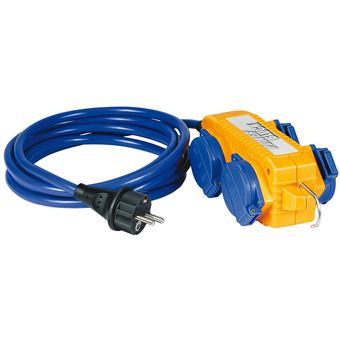 Brennenstuhl 5m AT-N05V3V3-F 3G1,5 extensão elétrica 4 tomada(s) CA Preto, Azul, Amarelo - 1