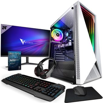 Computador Gaming Vibox II-26 - 24"" Pacote de Monitores - 6-Core Intel i5 10400F Processador - AMD Radeon RX 6500 XT 4Gb Placa Gráfica - 16Gb RAM - 240GB SSD - 1Tb Disco Rígido - Windows 11 - WiFi - 1