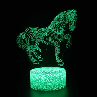 Lâmpada 3D HSMY | Infantil | Multicolorido com Controlo Remoto | Cavalo | 470 - 1
