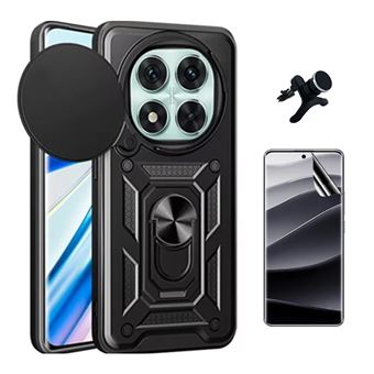 Kit Película Protectora de Hydrogel Frente + Capa de Proteção Militar Magnética Janela + Suporte de Carro Magnético L Gift4Me para Xiaomi Redmi Note 14 Pro 5G | Preto - 1