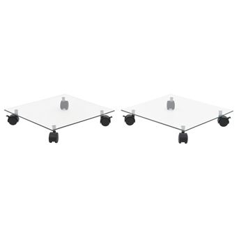 Bases com Rodas para Vasos vidaXL 2 Peças vidro temperado 35x35cm quadrado - 1