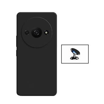 Kit Suporte Magnético + Capa Proteção Traseira Silicone GIFT4ME para Xiaomi Redmi A3 - Preto - 1