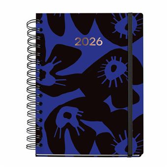 Agenda Semanal A5 2026 Espiral Miquelrius Plus Marf Organic Midnight Bloom com Elástico - 1