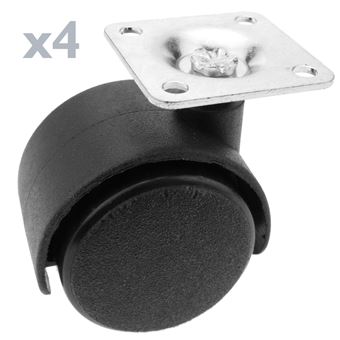 Pack de 4 Rodas PrimeMatik de Nylon sem Travão 40mm 38x38mm - 1