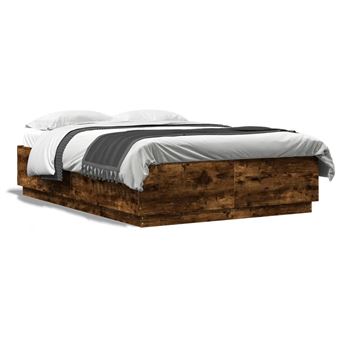 Estrutura de cama vidaXL | 120x200 cm | derivados madeira carvalho fumado - 1