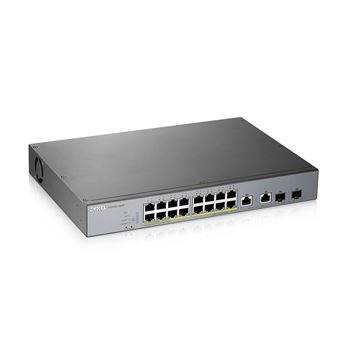 comutador de rede Zyxel GS1350-18HP-EU0101F Gerido L2 Gigabit Ethernet (10/100/1000) Cinzento Apoio Power over Ethernet (PoE)